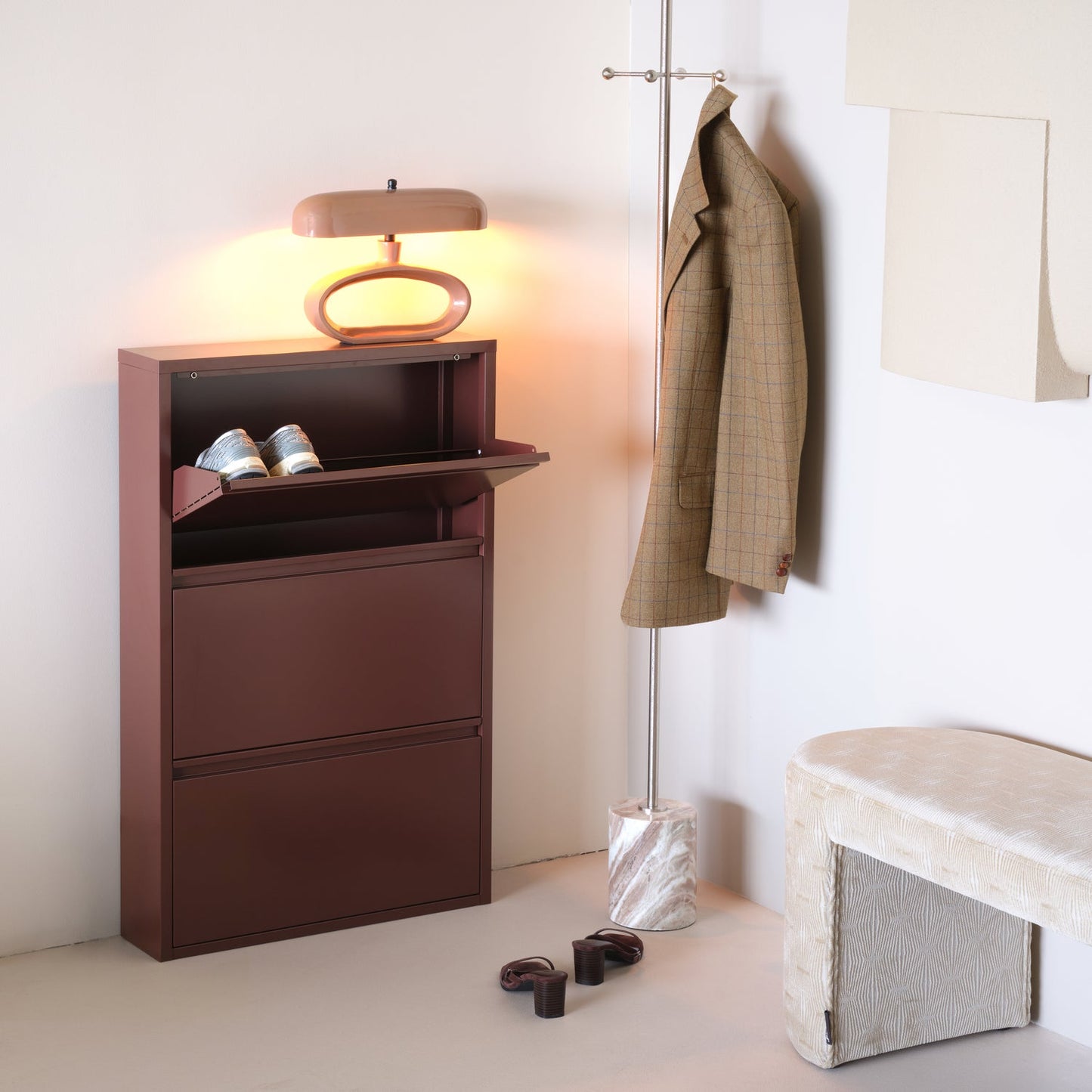 WOOOD Sabine schoenenkast Bordeaux