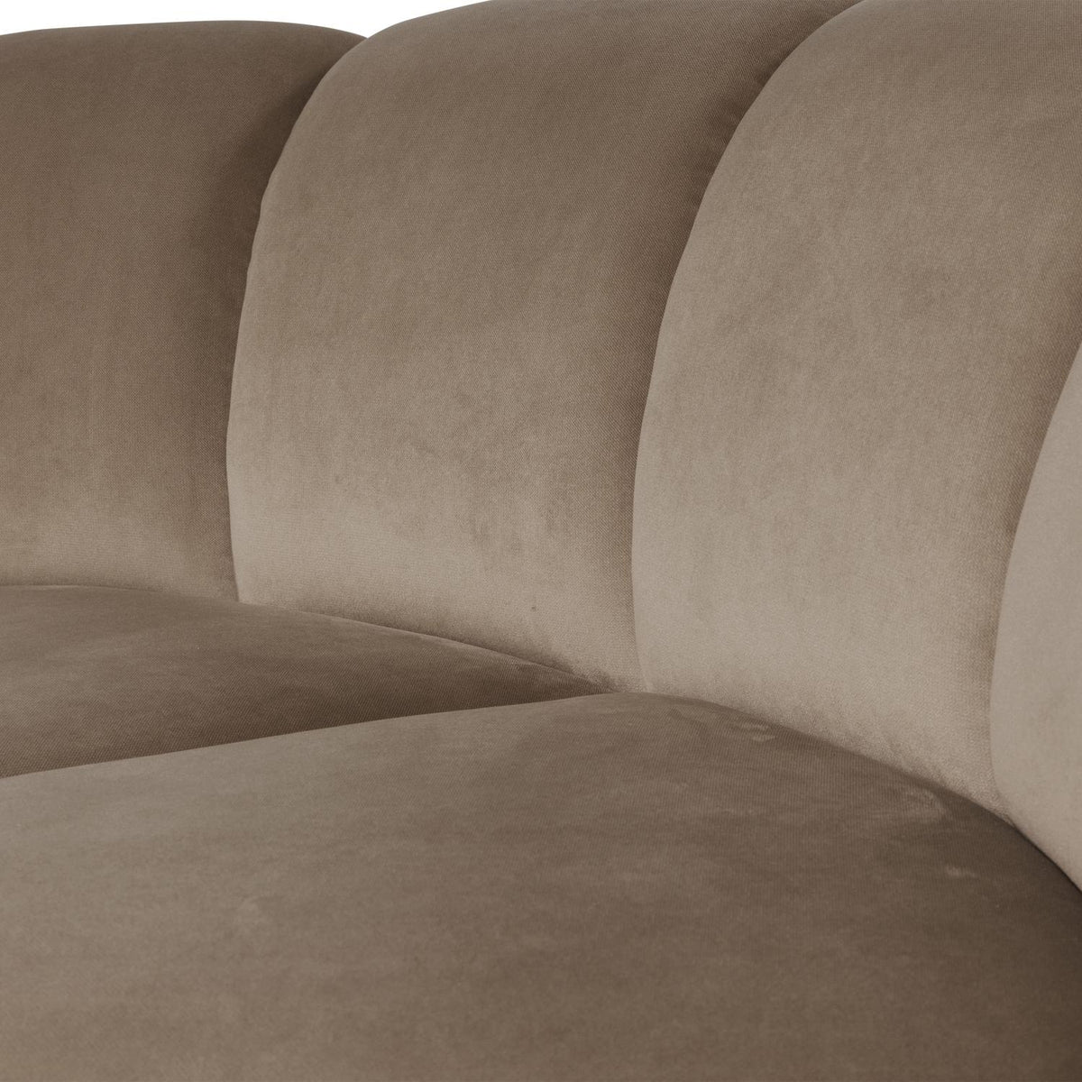 WOOOD Mojo bank hoekelement rond velvet Khaki