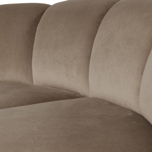 WOOOD Mojo bank hoekelement rond velvet Khaki