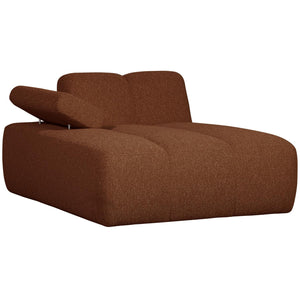 WOOOD Mojo chaise longue bank arm links bouclé Roestbruin Melange