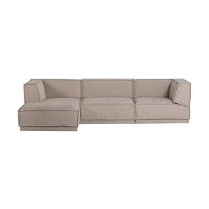 WOOOD Manu 3-zitsbank chaise longue links Naturel