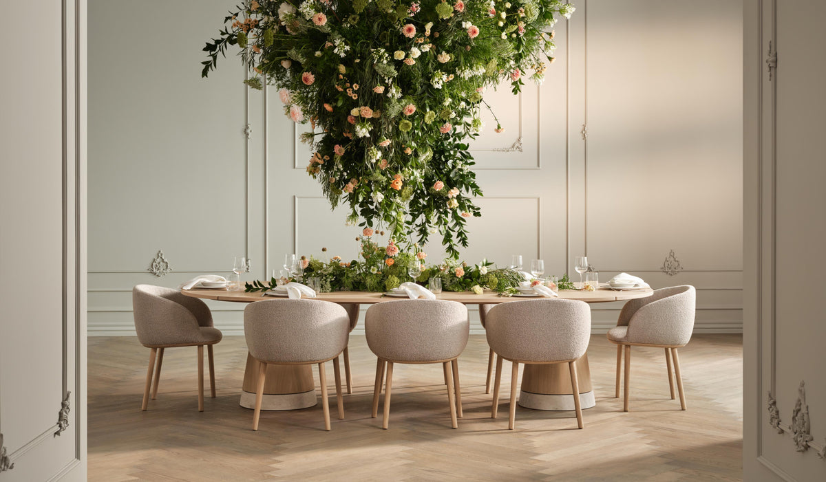 Bolia Piro Grand eettafel 300x125 cm donker geolied eiken marmer