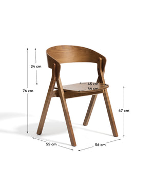 Kave Home Godia eetkamerstoel Brown
