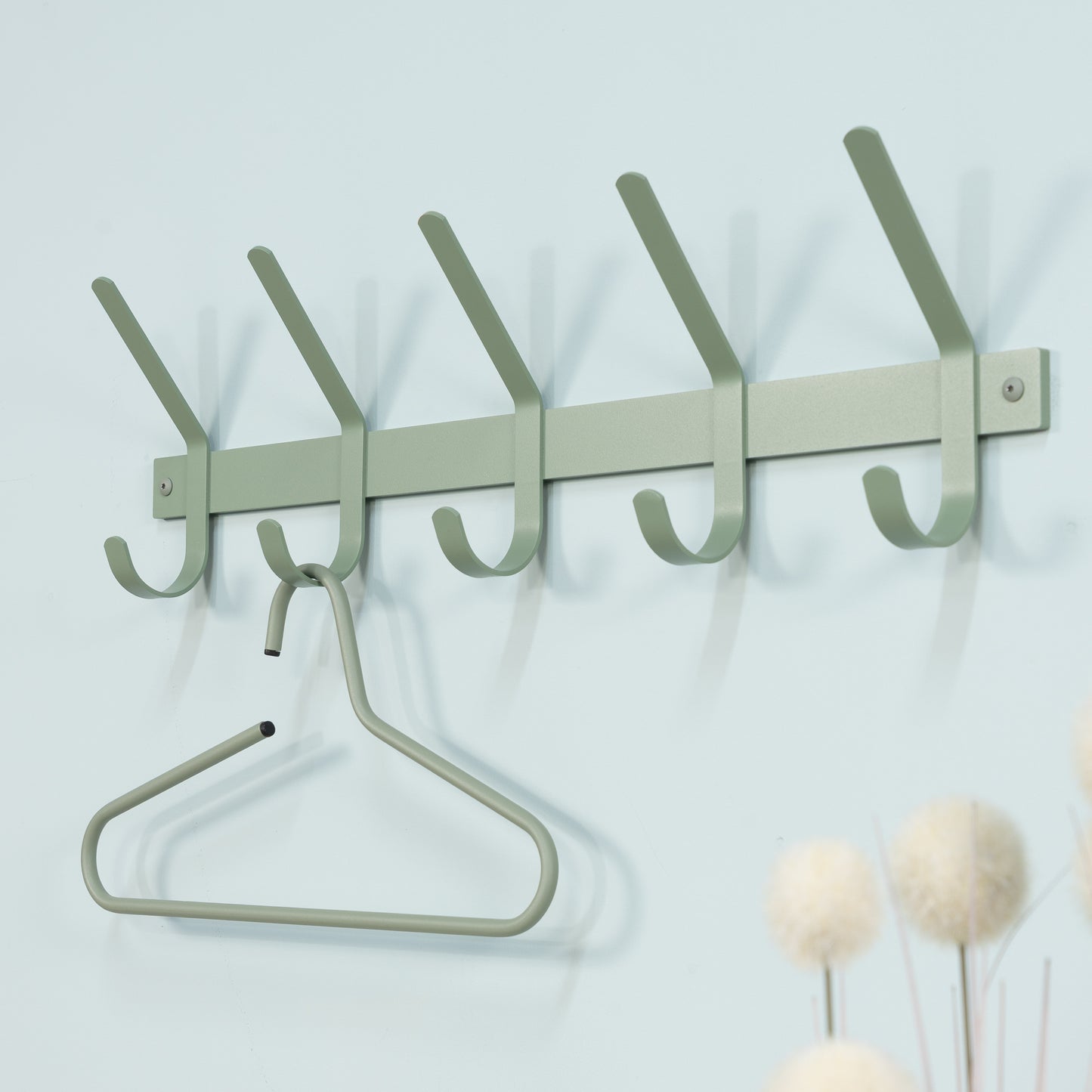 Spinder Design Dexter 5 wandkapstok Dusty Green