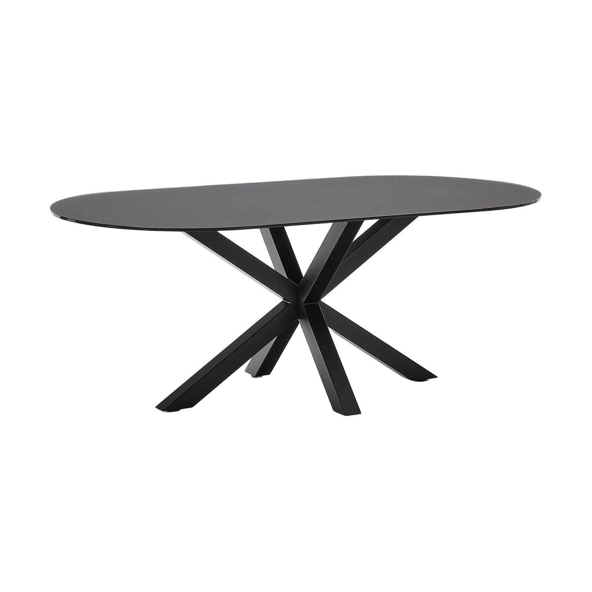 Kave Home Argo eettafel ovaal 200x100 cm Black/Black