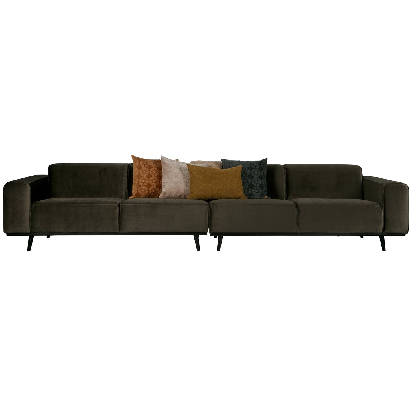 WOOOD Statement XL 4-zits bank 372 cm Velvet Warm Groen