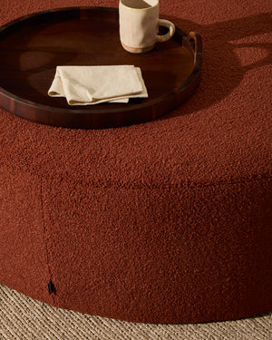 Kave Home Kaeli poef Ø90 cm bouclé Terracotta