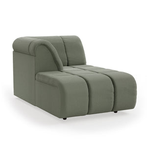 HKliving Wave bank left divan Linen Army Green