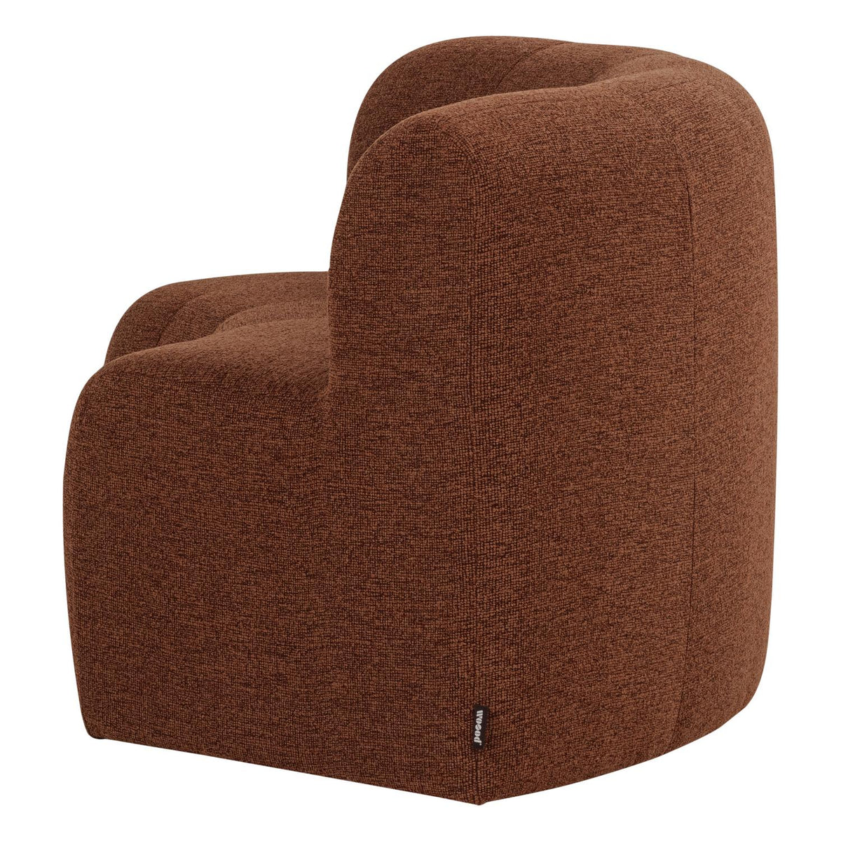 WOOOD Mojo Base eetbank halfronde hoek rugleuning bouclé Roestbruin