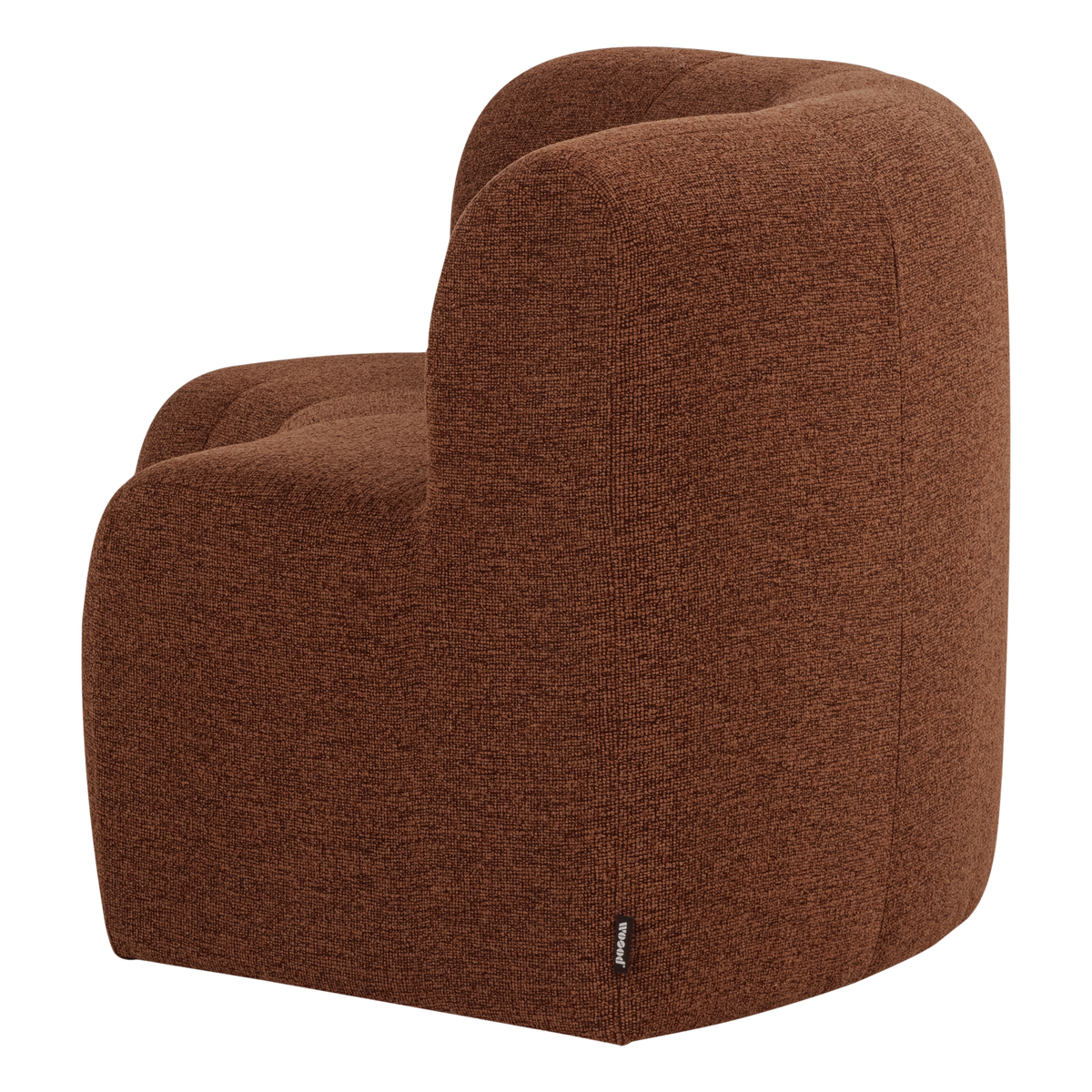 WOOOD Mojo Base eetbank halfronde hoek rugleuning bouclé Roestbruin
