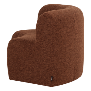 WOOOD Mojo Base eetbank halfronde hoek rugleuning bouclé Roestbruin