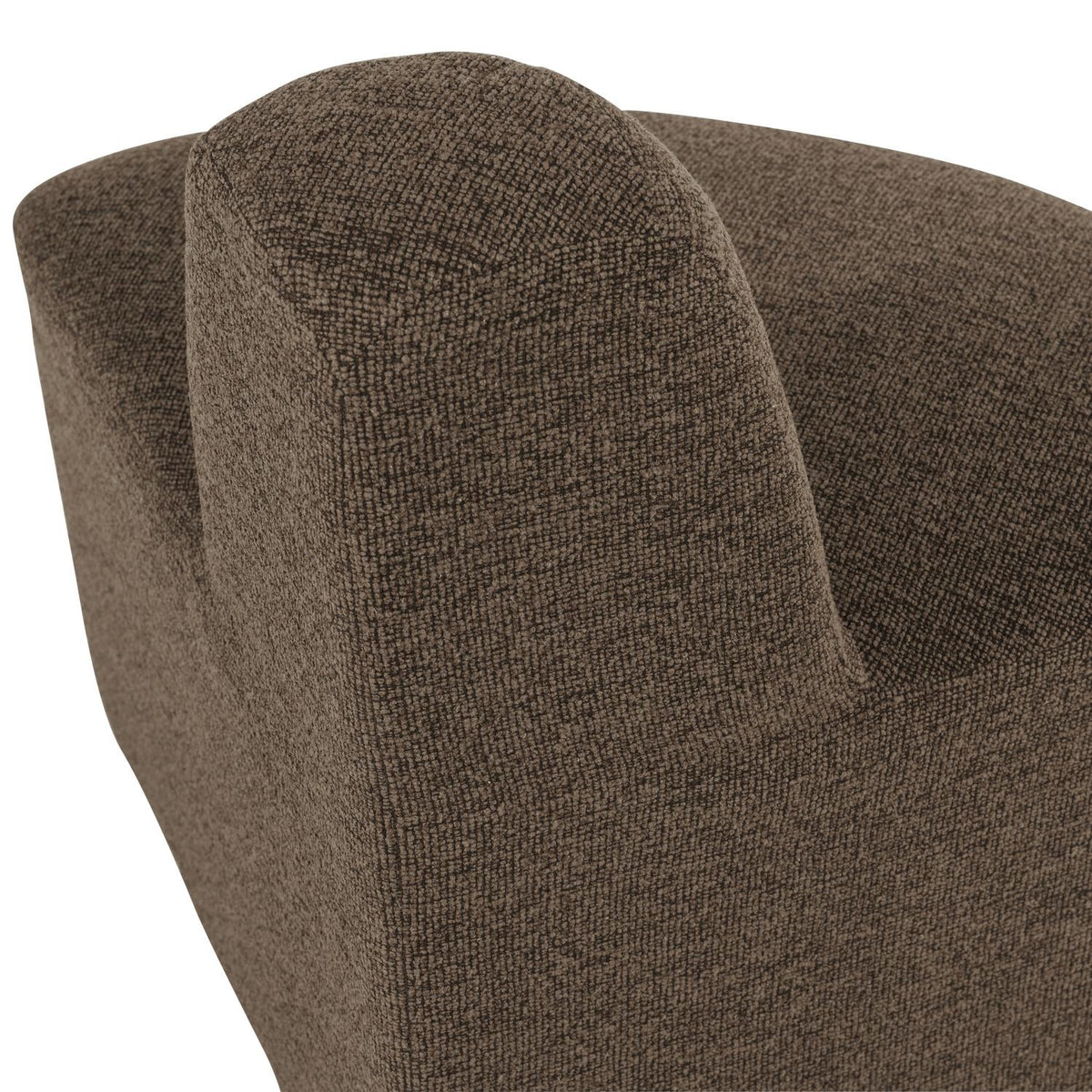WOOOD Mojo Base eetbank hoek rond rugleuning bouclé Bruin