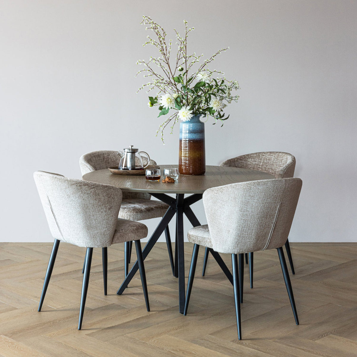WOOOD Luse eetkamerstoel velvet Beige