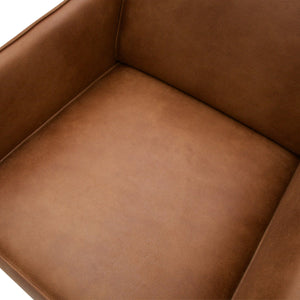 WOOOD Statement fauteuil met arm Ecoleer Cognac
