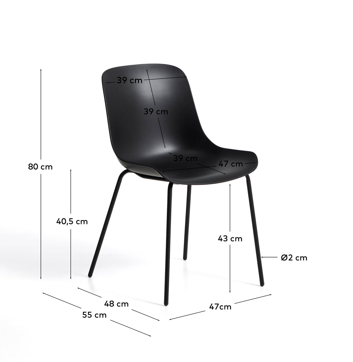 Kave Home Altea eetkamerstoel Black