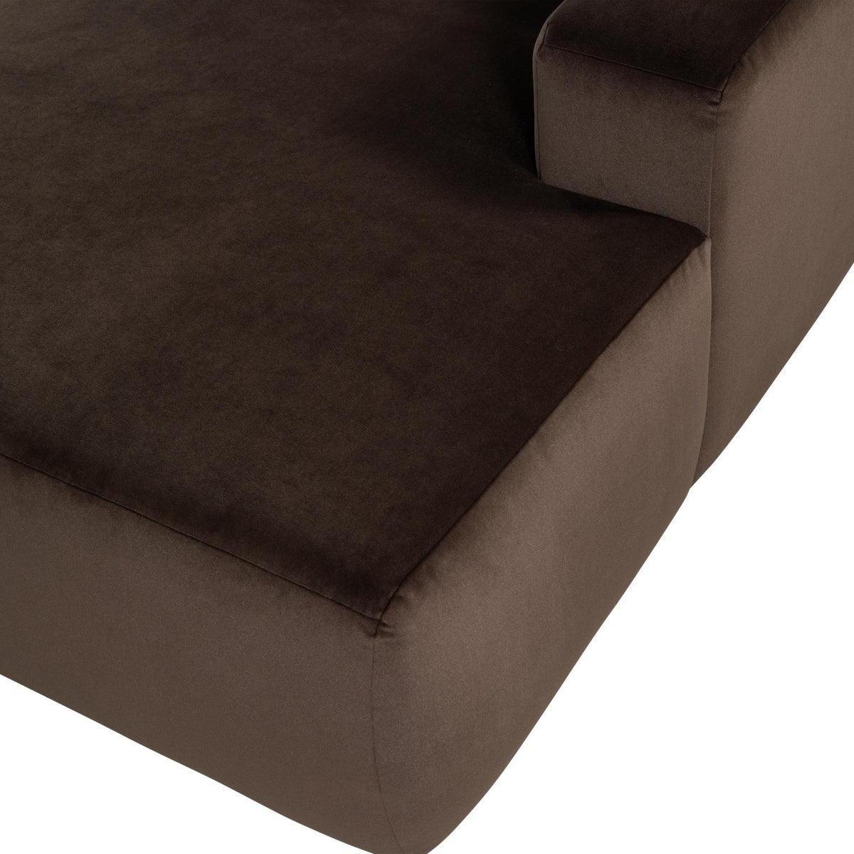 WOOOD Mojo Base chaise longue bank arm rechts velvet Bruin