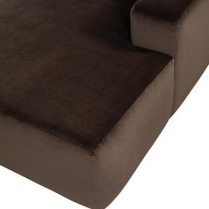 WOOOD Mojo Base chaise longue bank arm rechts velvet Bruin