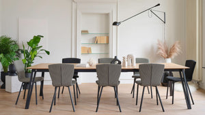 Mobitec Brest T0100 eettafel rechthoek 240x100 cm mat gelakt eiken poot zwart
