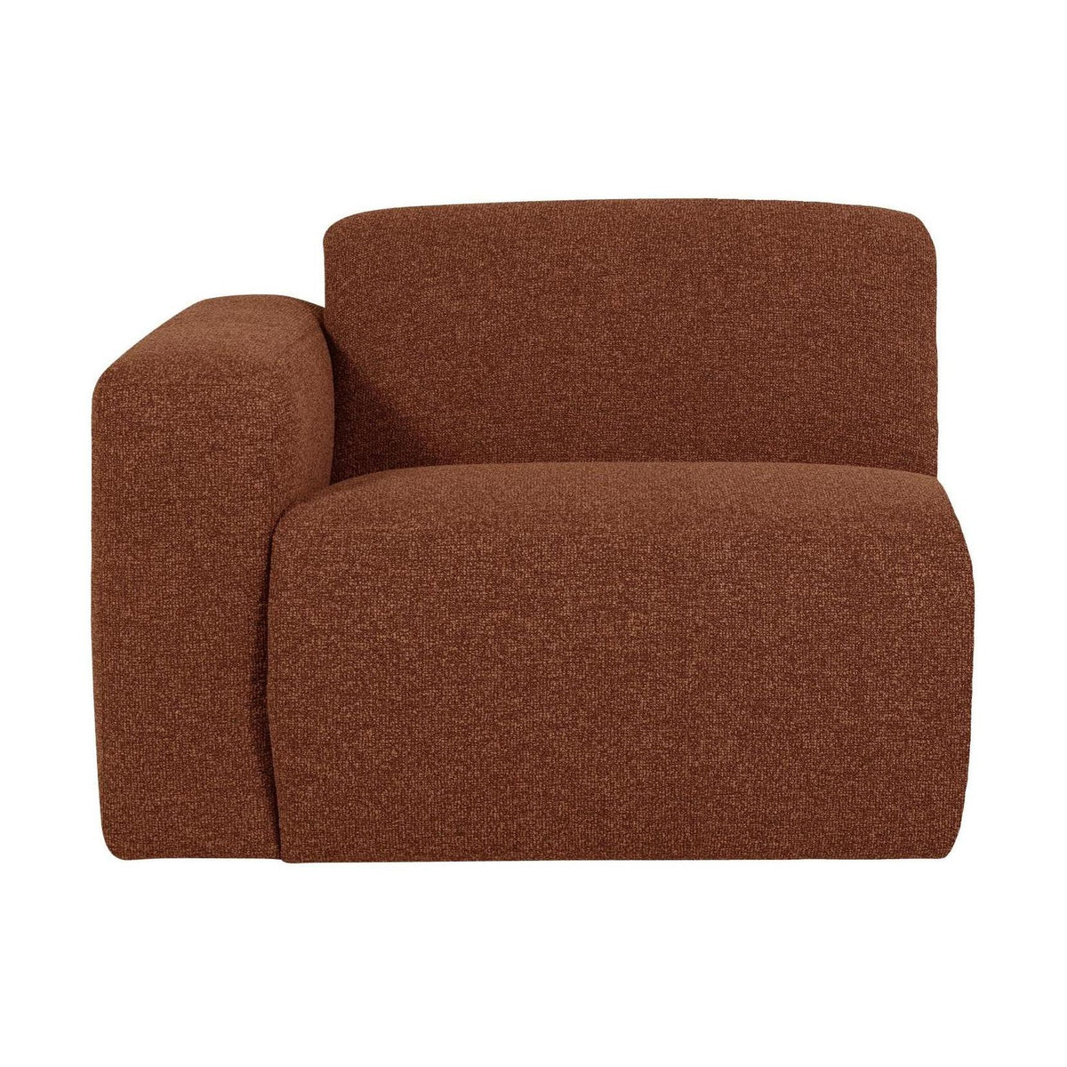 WOOOD Mojo Base 1-zits bank arm links bouclé Roestbruin