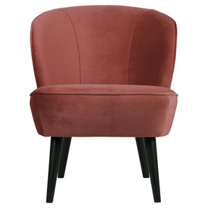 WOOOD Sara fauteuil velvet Bordeauxrood
