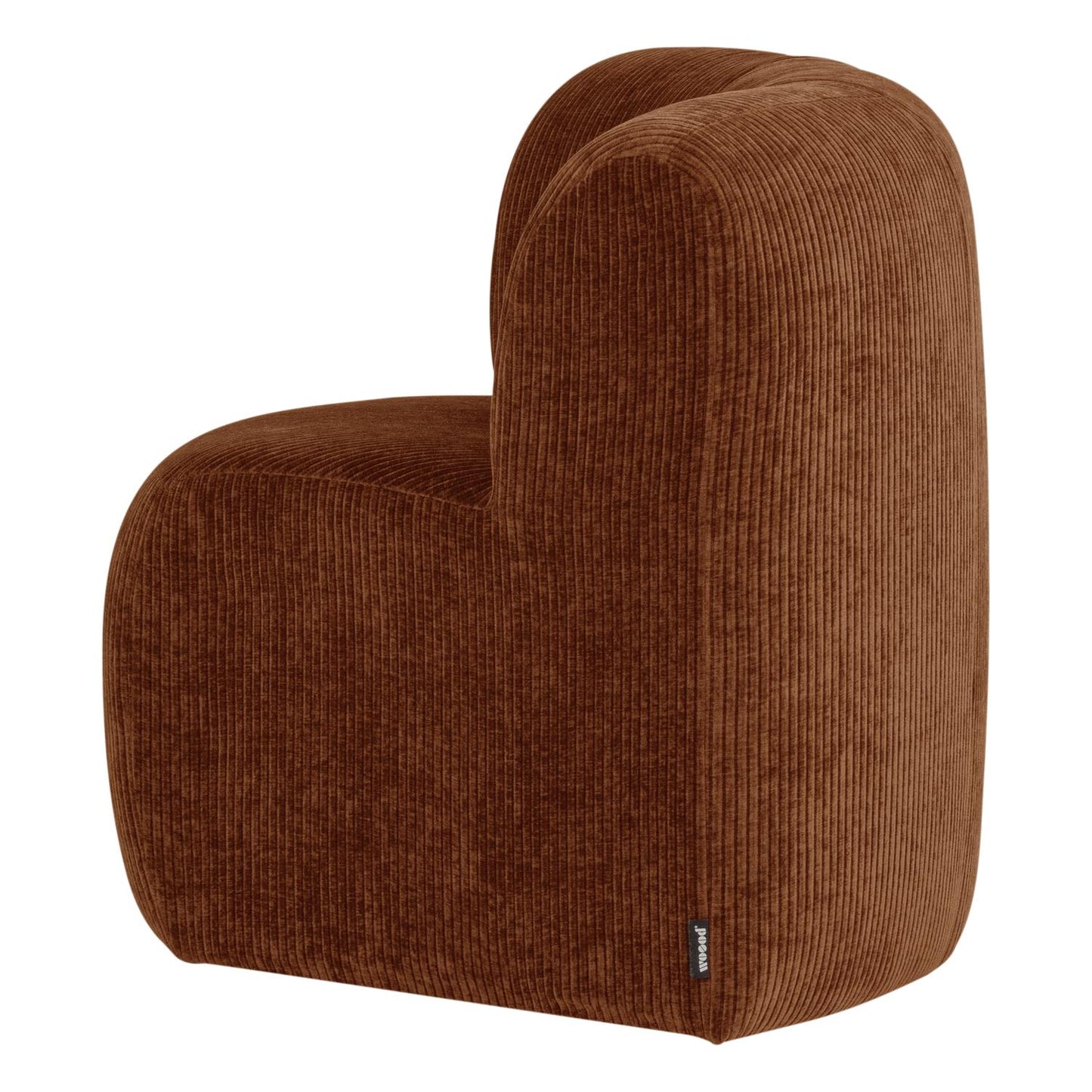 WOOOD Mojo Base eetbank hoek met rugleuning rib Roestbruin