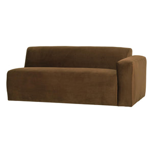 WOOOD Mojo Base 2-zits bank arm rechts velvet Honinggeel