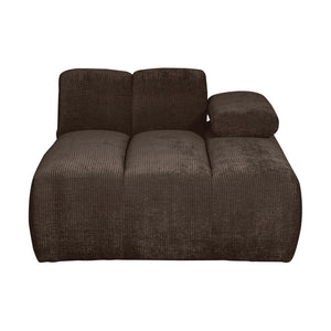 WOOOD Mojo chaise longue bank arm rechts ribstof Bruin