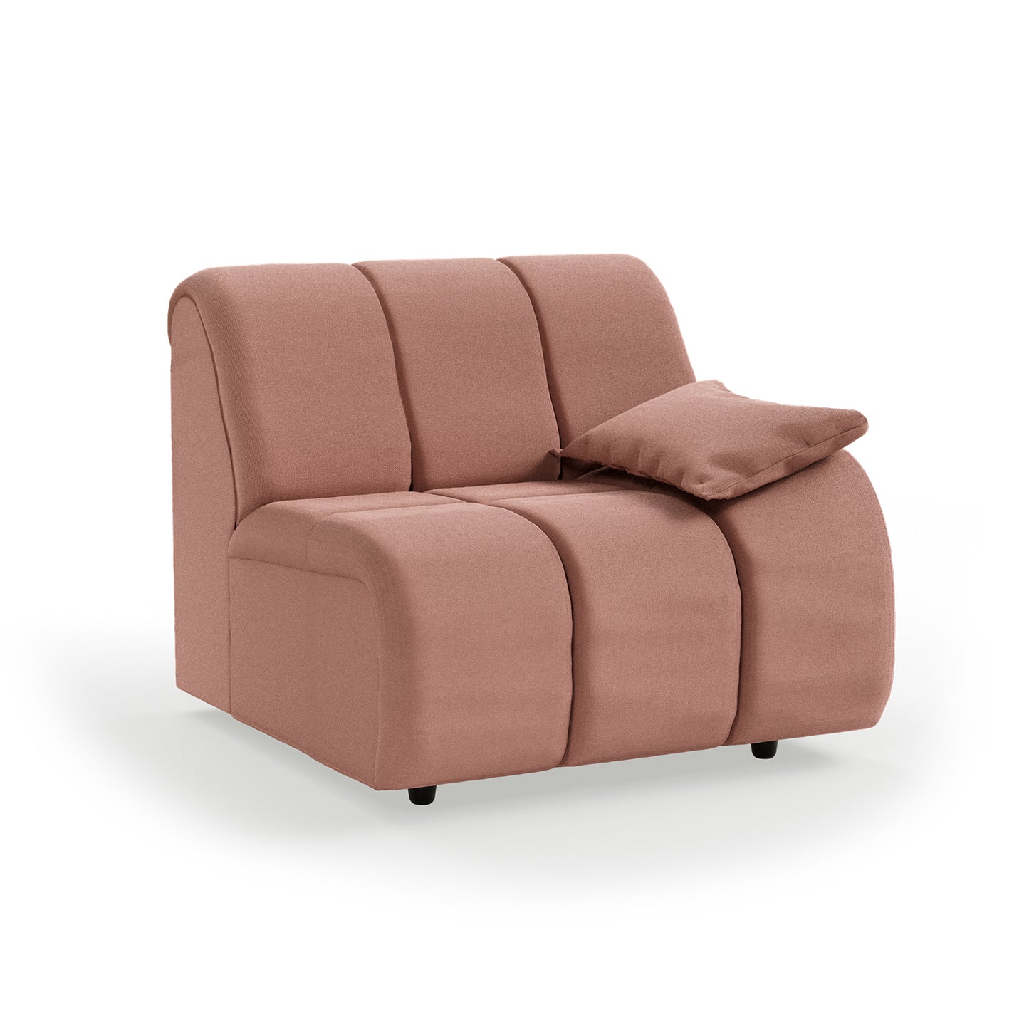 HKliving Wave bank right low arm Linen Dusty Rose