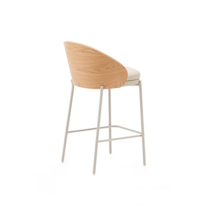 Kave Home Eamy barkruk H65 kunstleer White/Beige