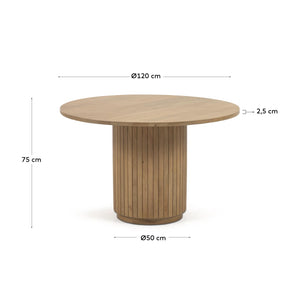 Kave Home Licia eettafel Ø120 cm Naturel