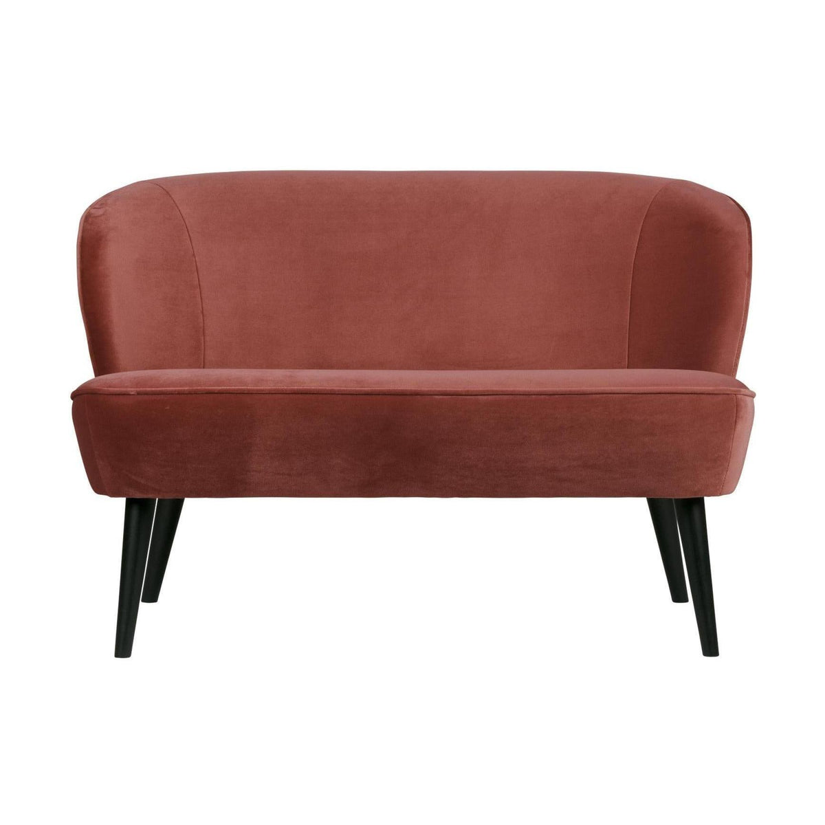 WOOOD Sara bankje velvet Bordeauxrood
