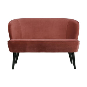 WOOOD Sara bankje velvet Bordeauxrood