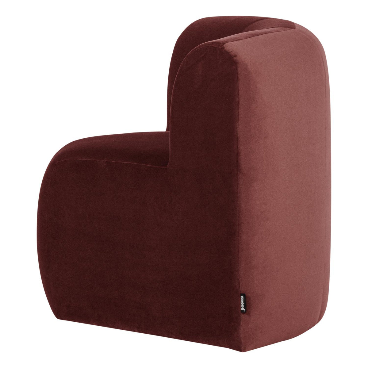 WOOOD Mojo Base eetbank hoek met rugleuning velvet Kastanjebruin