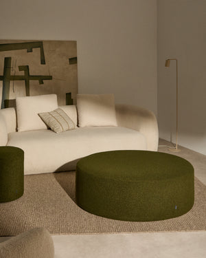 Kave Home Kaeli poef Ø120 cm bouclé Green