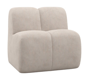 WOOOD Mojo eetbank 84 cm met rugleuning Ribstof Ecru