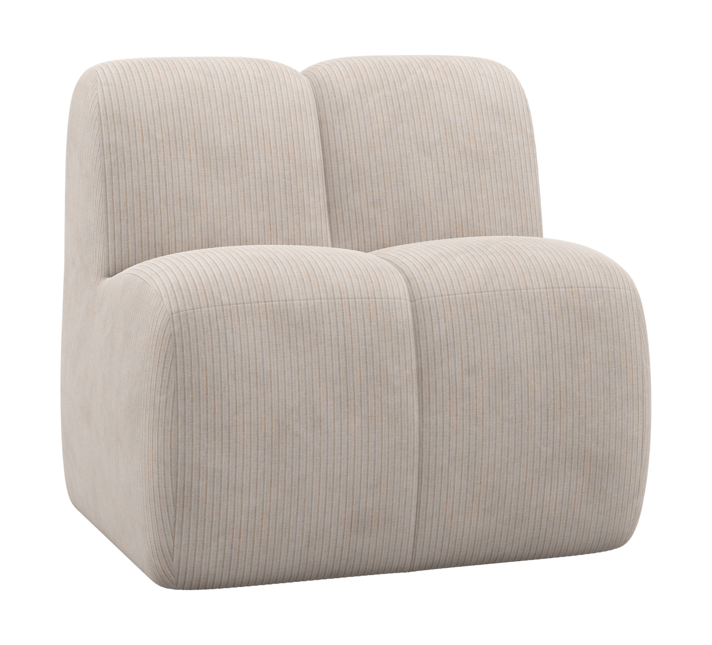 WOOOD Mojo eetbank 84 cm met rugleuning Ribstof Ecru