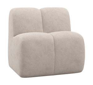 WOOOD Mojo eetbank 84 cm met rugleuning Ribstof Ecru