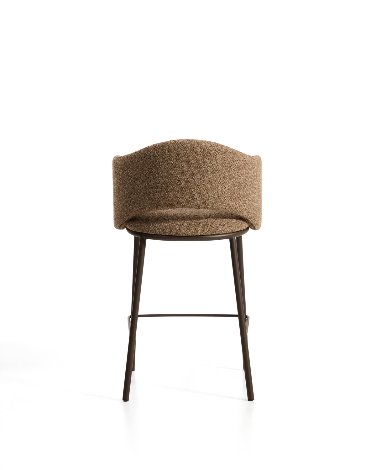 Kave Home Maina barkruk H65 dik chenille Bruin walnoot