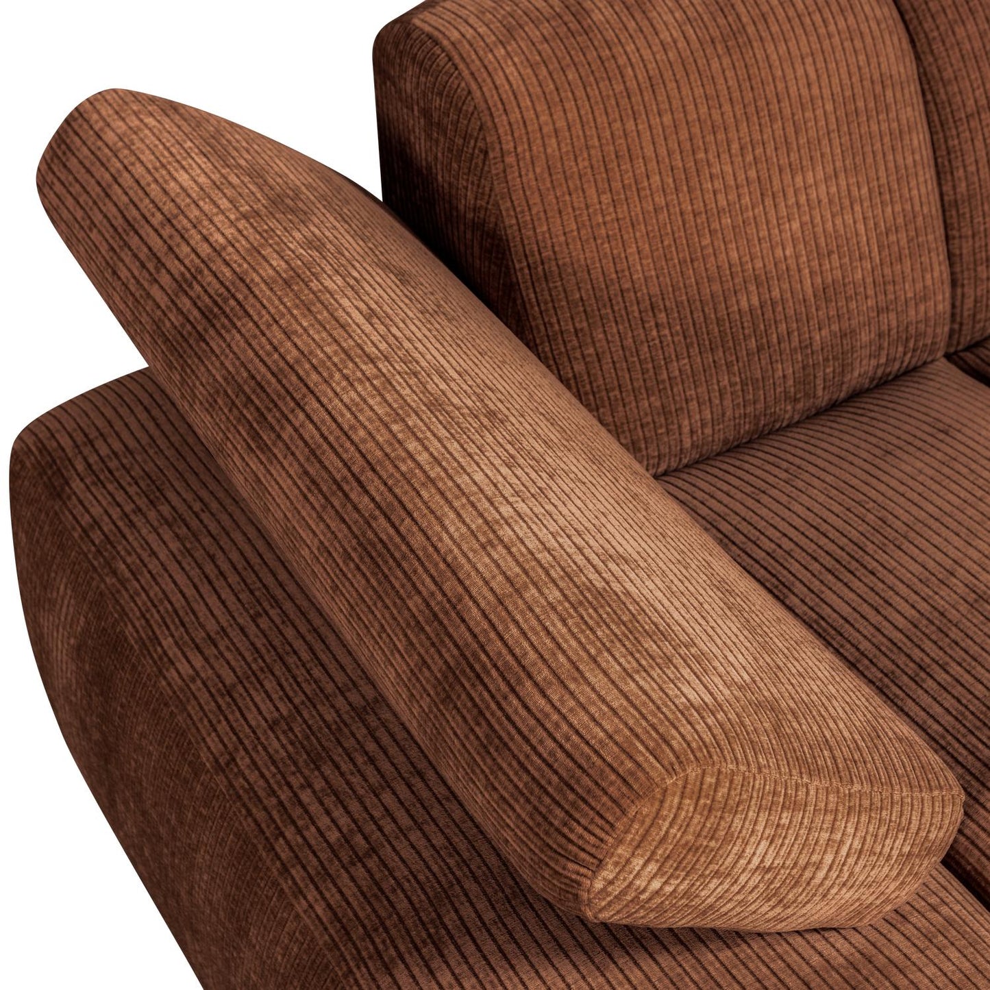 WOOOD Mojo chaise longue bank arm links ribstof Roestbruin