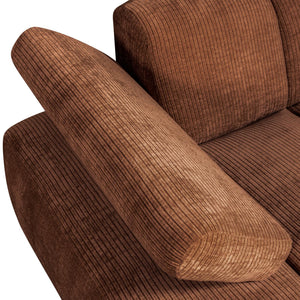 WOOOD Mojo chaise longue bank arm links ribstof Roestbruin
