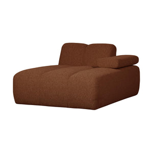 WOOOD Mojo chaise longue bank arm rechts bouclé Roestbruin Melange