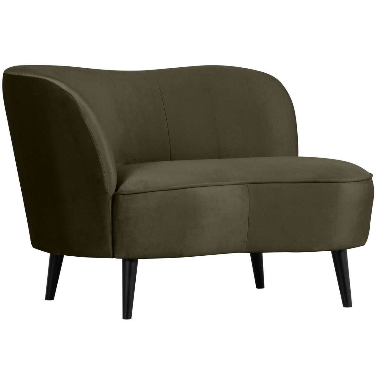 WOOOD Sara lounge fauteuil links velvet Warm Groen