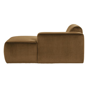 WOOOD Mojo Base chaise longue bank arm rechts velvet Honinggeel