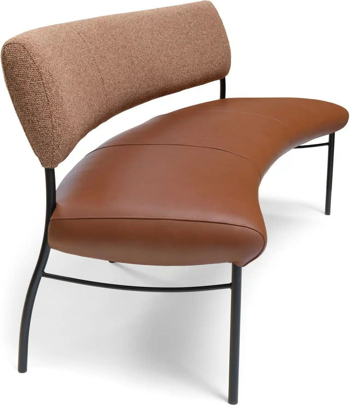 Bree's New World Arc ronde eetkamerbank 200 cm duo Cognac