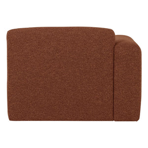 WOOOD Mojo Base 1-zits bank arm links bouclé Roestbruin