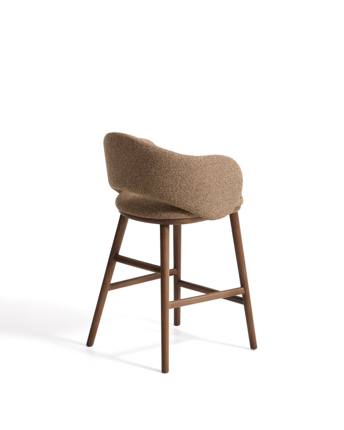 Kave Home Maina barkruk H65 dik chenille Bruin walnoot