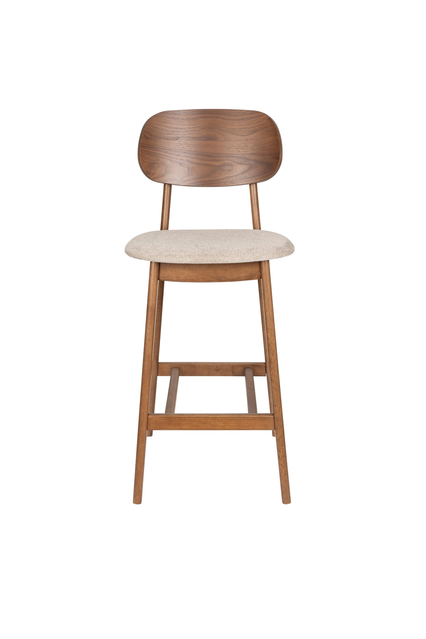 Dutchbone Marais barkruk H69 Beige/Walnoot