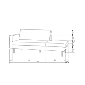 WOOOD Rodeo daybed links velvet Okergeel