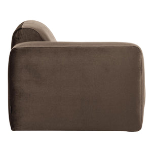 WOOOD Mojo Base 1-zits bank arm links velvet Bruin