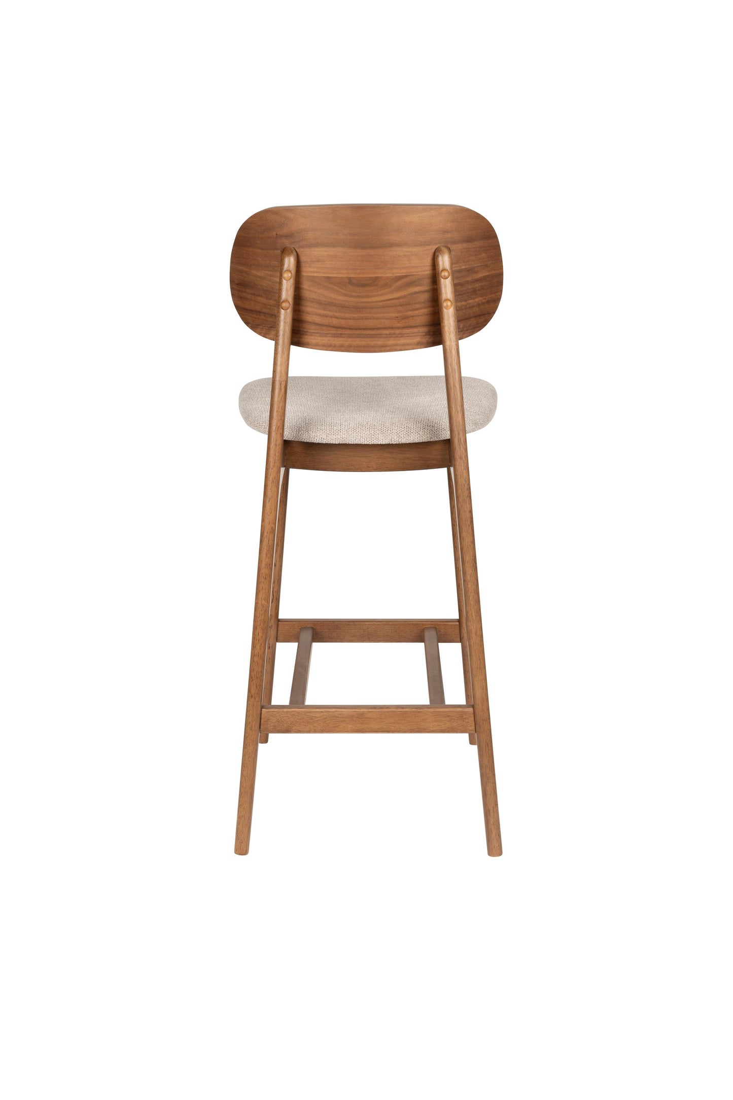 Dutchbone Marais barkruk H69 Beige/Walnoot
